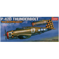 Academy - 1/72 P-47D "Razor-Back" Thunderbolt Plastic Model Kit [12492]