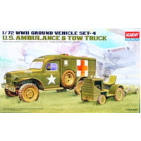 Academy - 1/72 US Ambulance & Tractor Plastic Model Kit [13403]