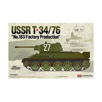 Academy - 1/35 USSR T-34/76 No.183 “Factory Production" Plastic Model Kit [13505]