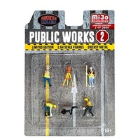 American Diorama - 1/64 Public Work - 2 Diecast Figure Set Accessory