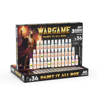 AK Interactive Wargame: Paint It All Box (36 Colours) Acrylic Paint Set 3rd Generation