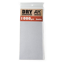 AK Interactive Dry Sandpaper 1000 Grit. 3 units