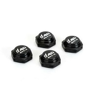 Alpha AP-X000012 Serrated Cap Nut M12*1.0 Black (4pcs)-Alumina material with Alpha AP-X000012 logo