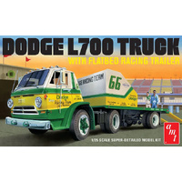 AMT - 1/25 1966 Dodge L700 Truck w/Flatbed Racing Trailer Plastic Model Kit