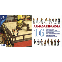 Artesania Latina - Set of 16 Spanish Armarda Figurines & Photo-etched Accessories for Santisima Trinidad