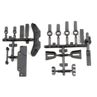 RC10B6.3 tower covers, wire clips, rod ends