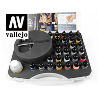Vallejo Model Air 29 Basic colors+Airbrush Plastic Case [71172]