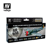 Vallejo Model Air US Army Air Corps European Theater Op (ETO) WWII Colour Acrylic Paint Set [71182]