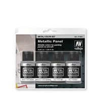 Vallejo - Metal Colour - Metallic Panel 4 Colour Acrylic Paint Set