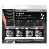 Vallejo - Metal Colour - Engine 4 Colour Acrylic Paint Set
