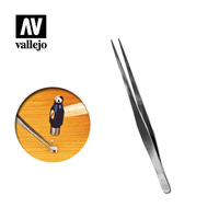 Vallejo - Straight Tip Stainless Steel Tweezers (175mm)