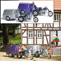 Busch - *Trike w/Trlr and Motor Bike