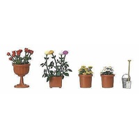 Busch - Flowerpots,Pail Shovel & Flowers