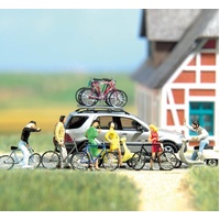 Busch - 6 Bicycles,2 Scooters,carrier&stand