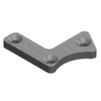 Suspension arm stiffener - B - Lower Front - Left - Graphite 3mm - 1 pc