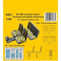 CMK 1/48 SF-260 Cockpit Centre Console and Seats w/Harness / for SH kits