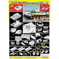 Dragon - 1/35 T-34/76 Mod.1943 w/Commander Cupola No. 112 Factory Plastic Model Kit [6621]