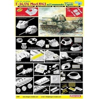 Dragon - 1/35 T-34/76 Mod.1943 w/Commander Cupola No.183 Factory Plastic Model Kit [6757]