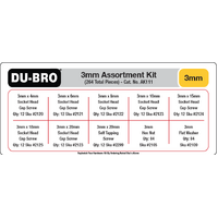 DUBRO  - 3mm Hardware Assortment Kit (264 pcs set)