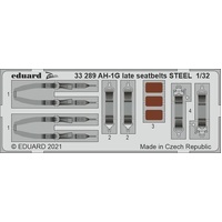 Eduard 1/32 AH-1G late seatbelts STEEL Photo etched parts