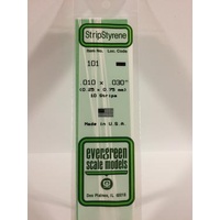 Evergreen - Styrene Strip White .010 X .030 X 14 - #101