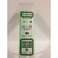 Evergreen - Styrene Strip White .010 X .080 X 14 - #104