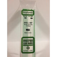 Evergreen - Styrene Strip White .010 X .125 X 14 - #106