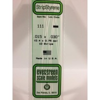 Evergreen - Styrene Strip White .015 X .030 X 14 - #111