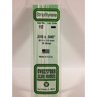 Evergreen - Styrene Strip White .015 X .040 X 14 - #112