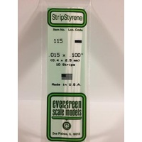 Evergreen - Styrene Strip White .015 X .100 X 14 - #115