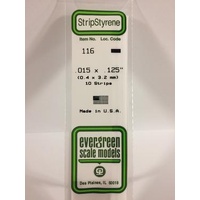 Evergreen - Styrene Strip White .015 X .125 X 14 - #116