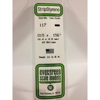Evergreen - Styrene Strip White .015 X .156 X 14 - #117