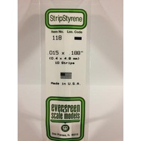 Evergreen - Styrene Strip White .015 X .188 X 14 - #118