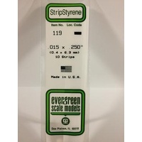 Evergreen - Styrene Strip White .015 X .250 X 14 - #119