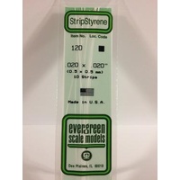 Evergreen - Styrene Strip White .020 X .020  - #120