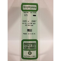Evergreen - Styrene Strip White .020 X .030 X 14 - #121