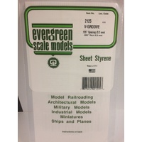 Evergreen White Polystyrene V-Groove Siding Sheet 0.125 x 12 x 24" / 3.2mm x 30cm x 61cm (1)