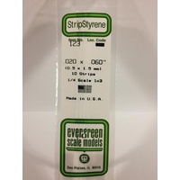 Evergreen - Styrene Strip White .020 X .060 X 14 - #123