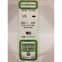 Evergreen - Styrene Strip White .020 X .100 X 14 - #125