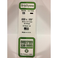 Evergreen - Styrene Strip White .020 X .125 X 14 - #126