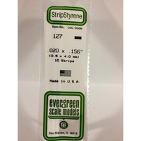 Evergreen - Styrene Strip White .020 X .156 X 14 - #127
