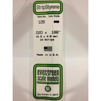 Evergreen - Styrene Strip White . 020 X .188 X 14 - #128