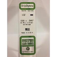 Evergreen - Styrene Strip White .030 X .040 X 14 - #132