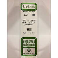 Evergreen - Styrene Strip White .030 X .0 60 X 14 - #133