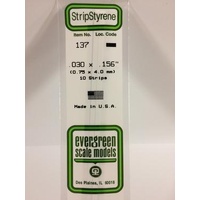 Evergreen - Styrene Strip White . 30 X .156 X 14 - #137