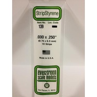 Evergreen - Styrene Strip White .030 X .250 X 14 - #139