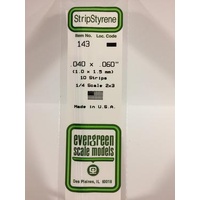 Evergreen - Styrene Strip White .040 X .060 X 14 - #143