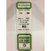 Evergreen - Styrene Strip White .040 X .125 X 14 - #146