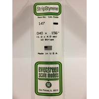 Evergreen - Styrene Strip White .040 X .156 X 14 - #147