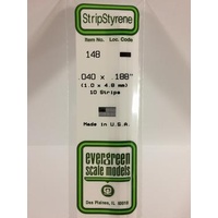 Evergreen - Styrene Strip White .040 X .188 X 14 - #148